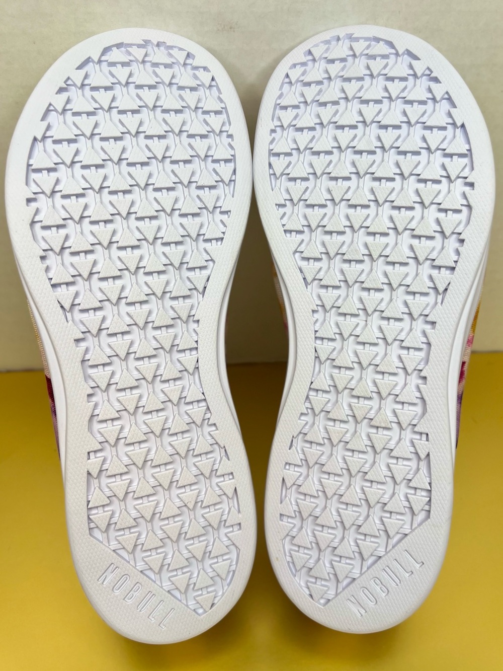 NOBULL White Floral Athletic Shoes with Purple, Pink, Yellow, Green Accents - Picture 14 of 15